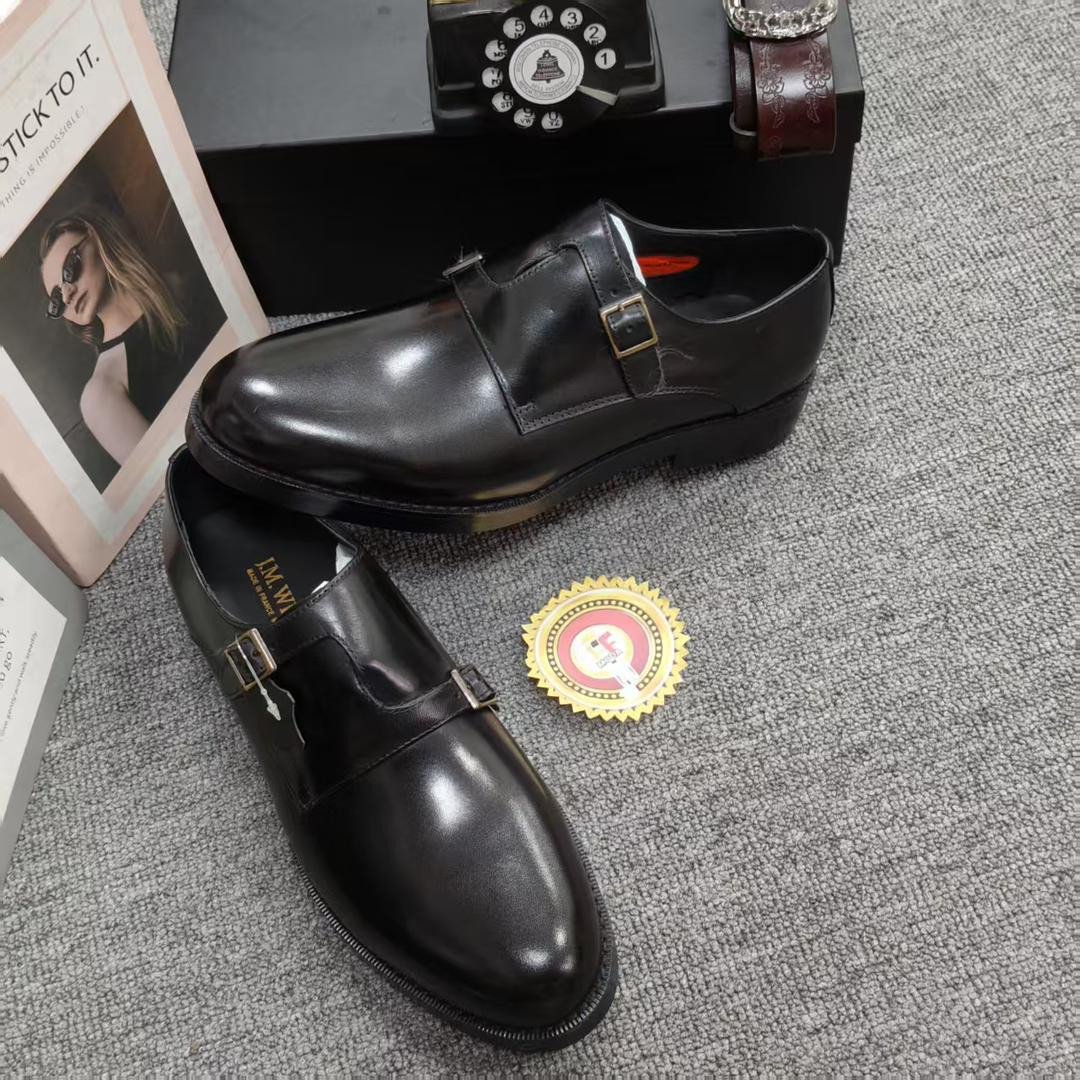 Sapato Casual Preto de duas fivelas SCPDF-020