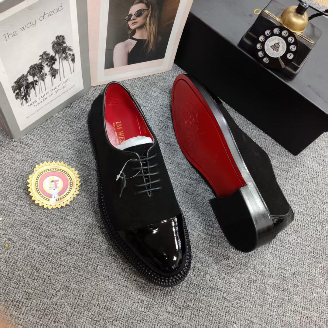 Sapato Casual Preto Sola Vermelha  SCPSV-017