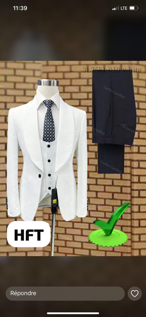 TERNO BRANCO E CALÇA PRETA-#TBCP01#