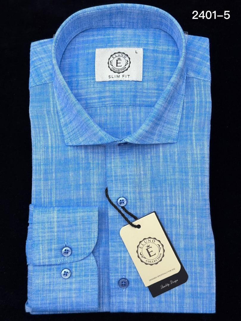 Camisa social azul com bolso CSACB-012