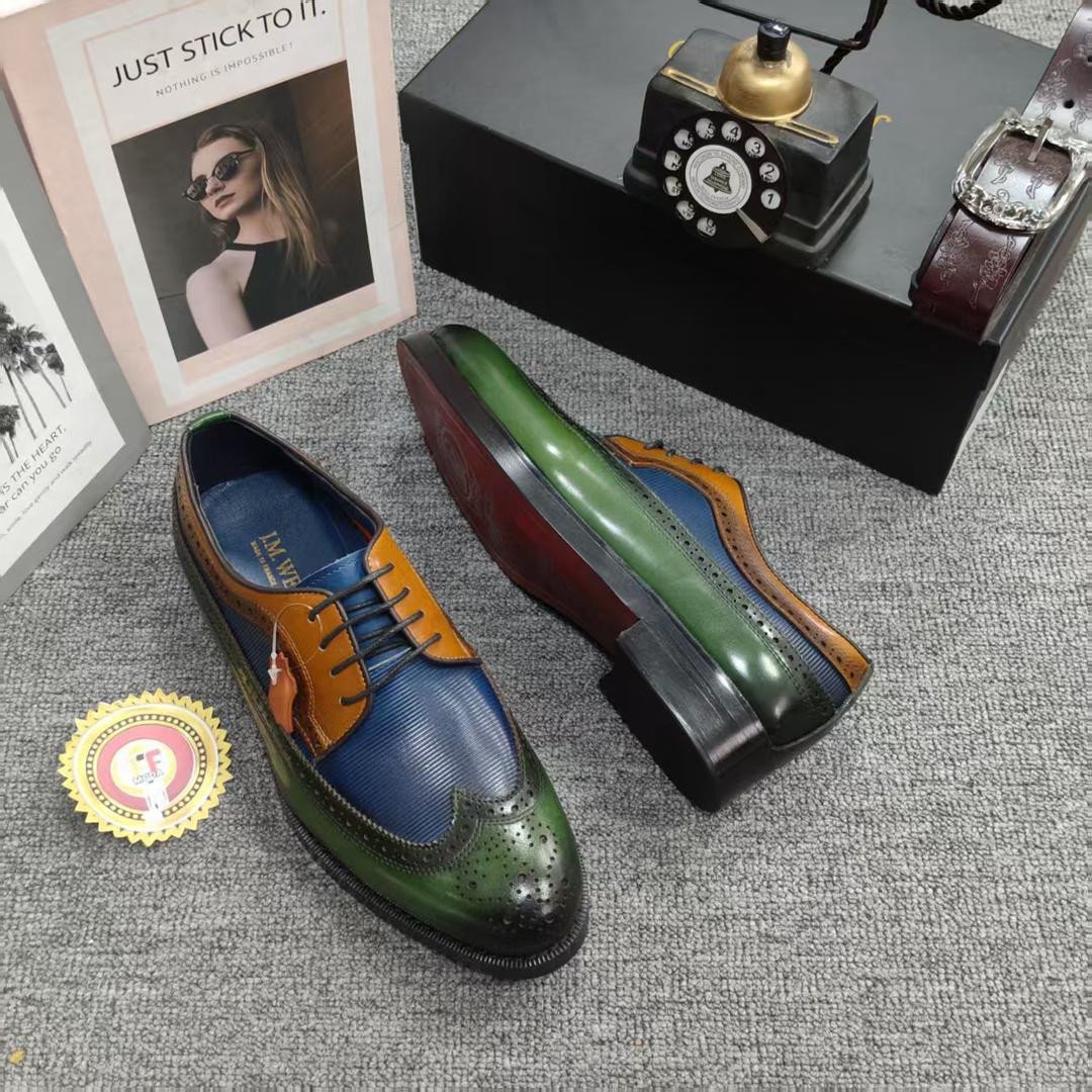 Sapato Casual Verde Castanho Azul SCVC-024