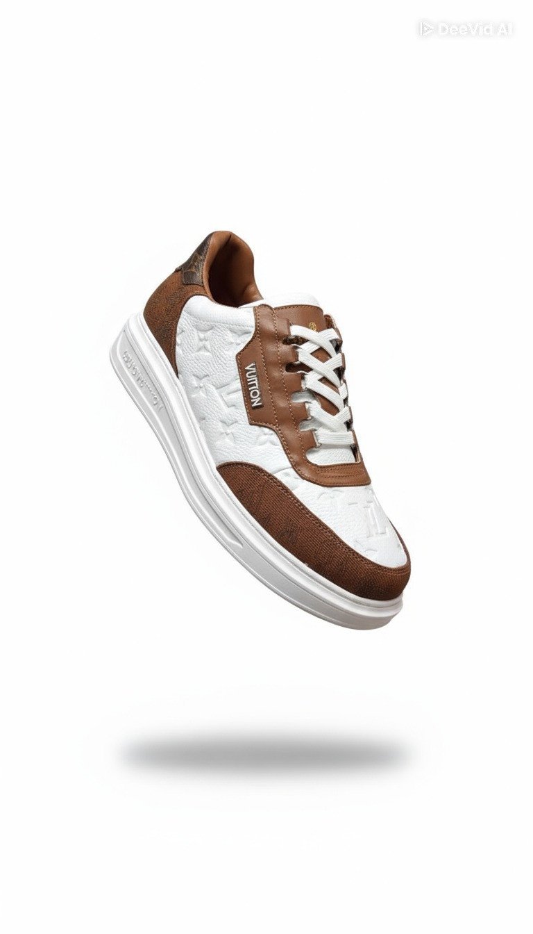 Ténis Louis Vuitton Branco Castanho TLVBC-011